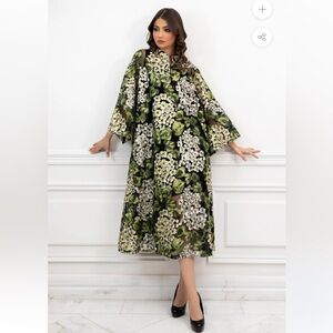 ethera green caftan dress